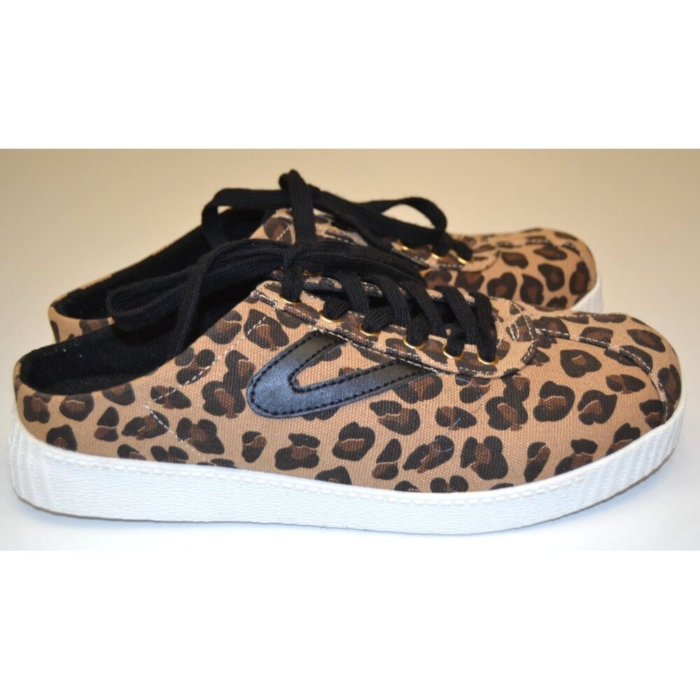 Tretorn Women's Leopard Print Mule Size 8.5 Shoe Slip- On Lace-Up - Picture 2 of 9